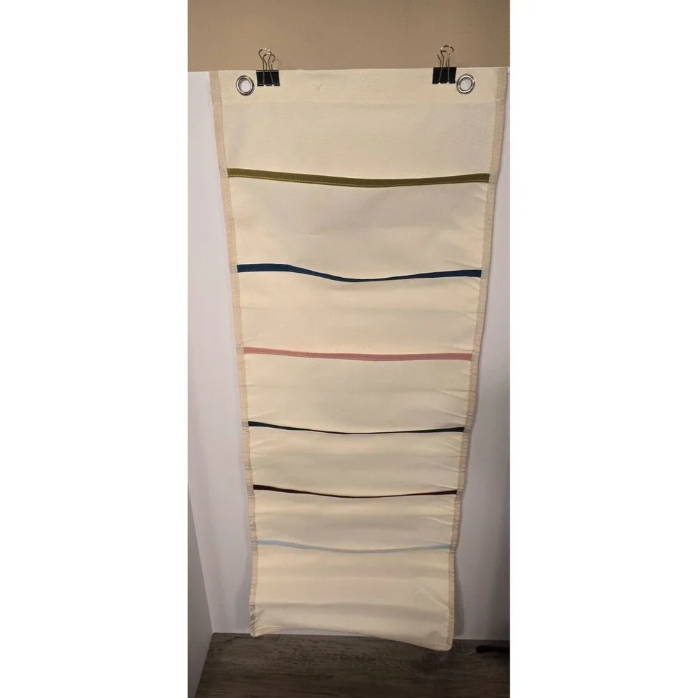 Hanging Wall File Folder Organizer(2 PACK) 6 Pockets and grommets for hanging